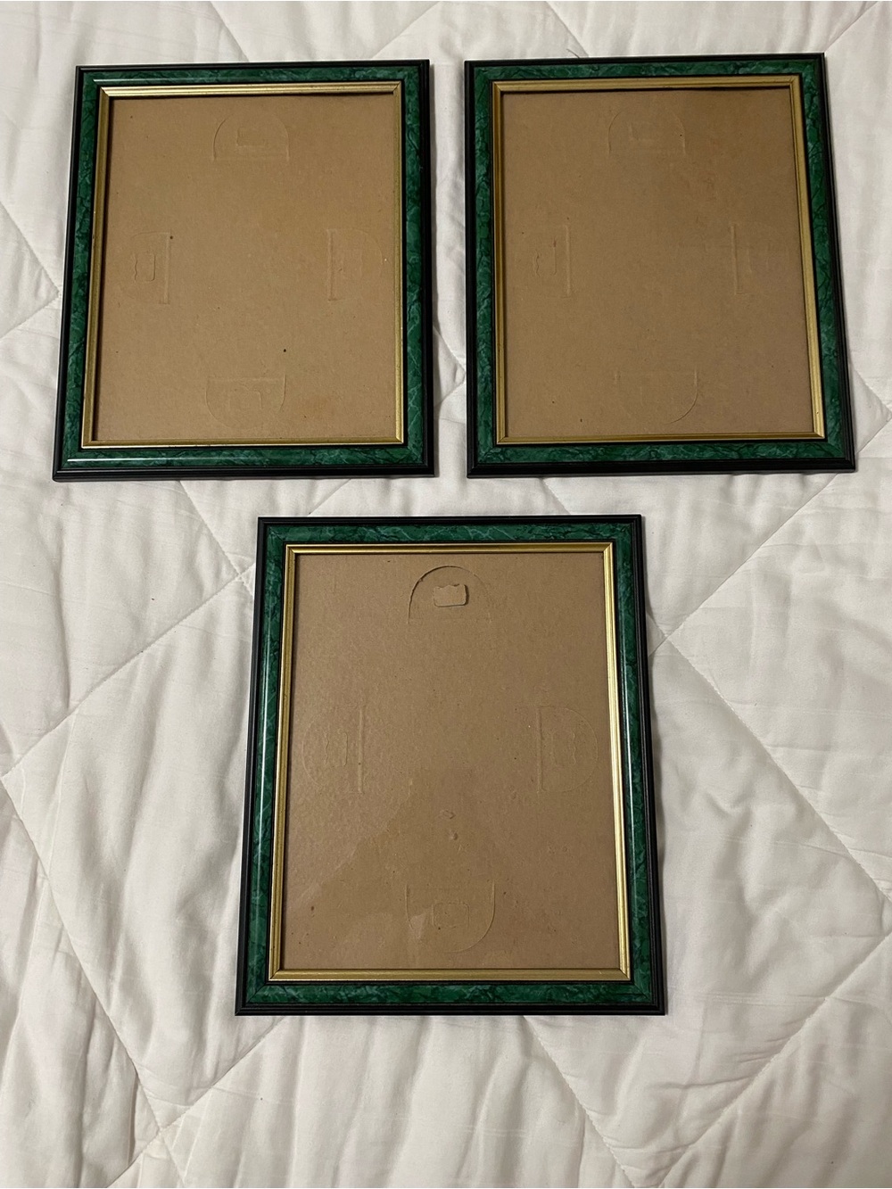 Set of 3 Green and Gold Photo Frames 8x10